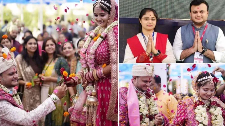 લગ્ન પછી તરત નવદંપતી હનિમૂનને બદલે પ્રમુખસ્વામી મહોત્સવમાં સેવામાં જોડાયું