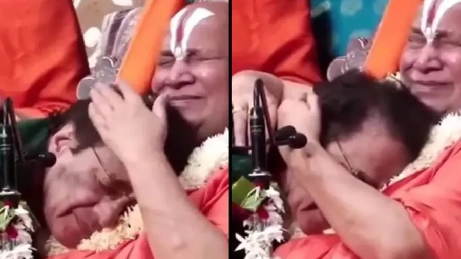 અરુણ ગોવિલને મળીને સ્વામી રામભદ્રાચાર્ય ગળે લગાવીને રડ્યા, કહ્યું-મને રામ જોઈએ છ