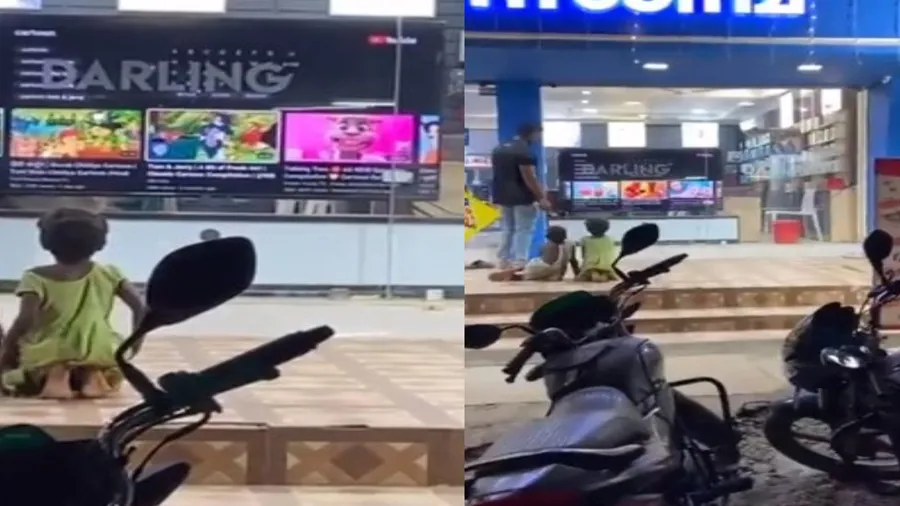 Video: શોરૂમ બહાર બેસીને બાળકો જોતા હતા ટીવી, ત્યારે સેલ્સમેન બહાર આવ્યો અને