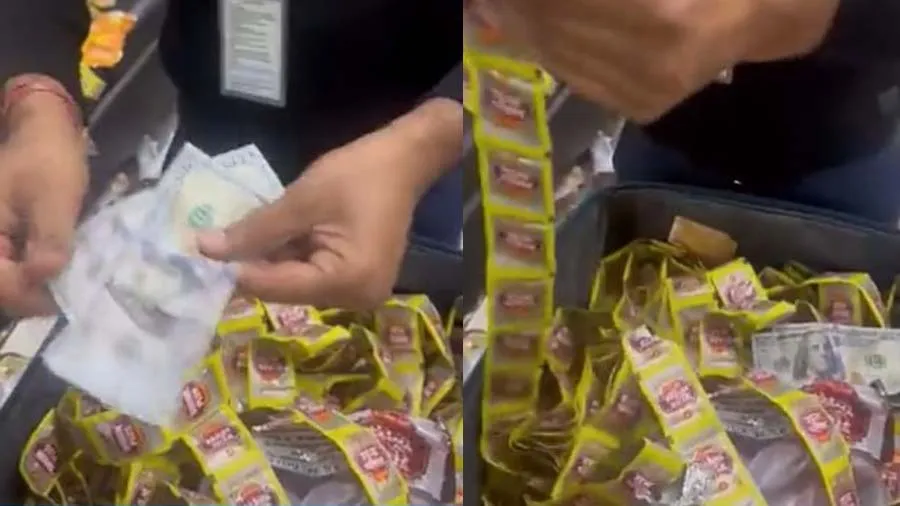 કસ્ટમ વિભાગે ગુટખાના પાઉચ ખોલ્યા તો મળ્યા 40,000 હજાર ડૉલર, જુઓ વીડિયો