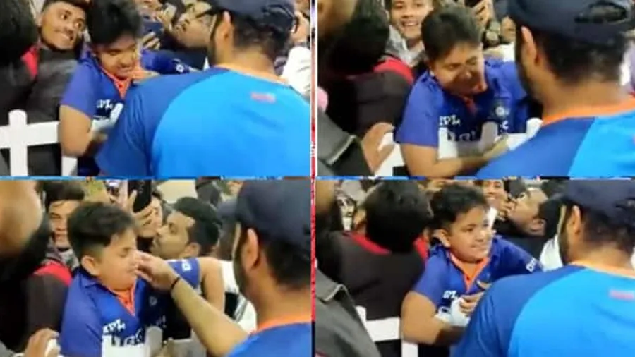 કેટલા મોટા ગાલ કરી લીધા છે, રોહિતને જોતા જ રડવા લાગ્યો યુવા ફેન, જુઓ વીડિયો