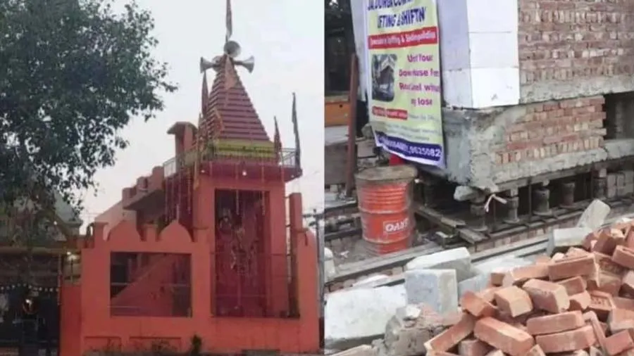 હાઇવે પર બનેલા 150 વર્ષ જૂના હનુમાન મંદિરને જેક લગાવીને કરાઇ રહ્યું છે શિફ્ટ