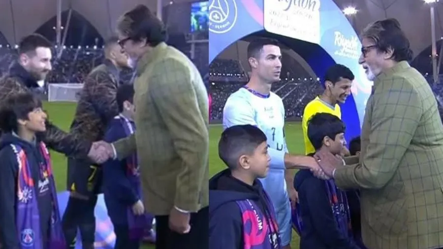 મેસ્સી અને રોનાલ્ડોને મળ્યા અમિતાભ બચ્ચન, મેચ જીતી મેસ્સીની ટીમ