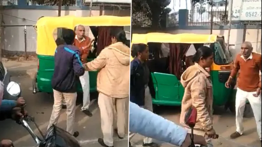 વૃદ્ધ શિક્ષક પર વરસી 'કુશાસનની લાકડી'! મહિલા પોલીસકર્મીનો માર મારતો વીડિયો વાયરલ