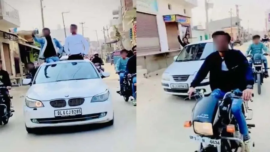 સ્ટંટબાજ યુવકોને પોલીસે 77 હજારનો દંડ ફટકાર્યો, ભાજપ નેતા પણ સામેલ