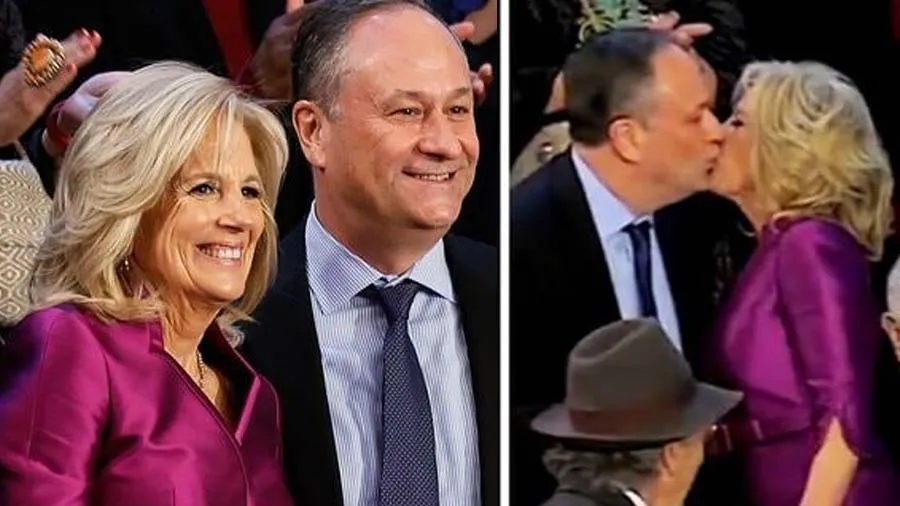 અમેરિકન રાષ્ટ્રપતિના પત્ની જિલ બાઇડને કમલા હેરિસના પતિને કિસ કરી, Video વાયરલ