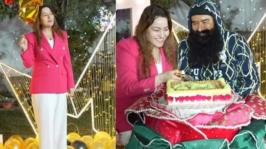 બળાત્કારનો દોષી રામ રહિમ પેરોલ પર બહાર આવી મિલિચન ફોલોઅર્સની કેક કાપી રહ્યો છે