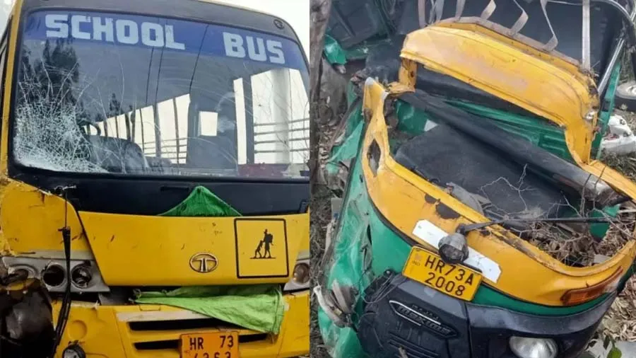 ઓટો, સ્કૂલ બસ વચ્ચે ટક્કર, લગ્નમાંથી પરત ફરતા કુટુંબના 5ના મોત, 5 ઈજાગ્રસ્ત