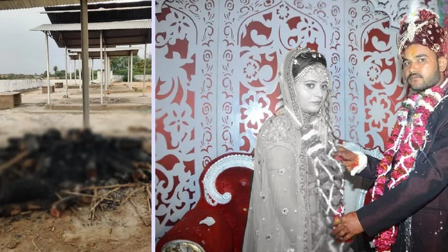 ચુપચાપ સ્ત્રીના અંતિમ સંસ્કાર કરી રહ્યા હતા, પોલીસે ચિતા ઓલવીને લાશને બહાર કાઢી