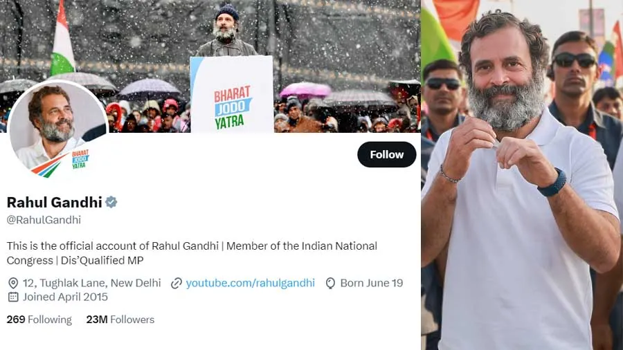 Dis’Qualified MP: રાહુલે ટ્વીટર પર પોતાનો બાયો બદલીને કર્યો 'ડિસ્ક્વોલિફાઈડ MP'