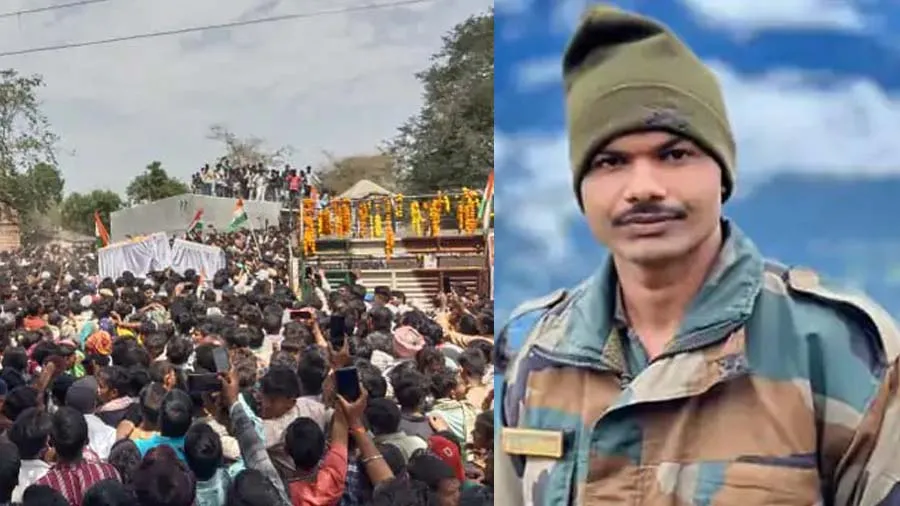 મહેસાણા: જવાનની અંતિમ યાત્રા નિકળી તો આખુ ગામ હિબકે ચઢ્યું, પત્નીની સલામી