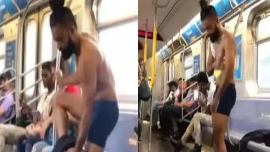 ચાલતી ટ્રેનમાં યુવક કપડા ઉતારી સાબુ લગાવી નાવા લાગ્યો, VIdeo વાયરલ