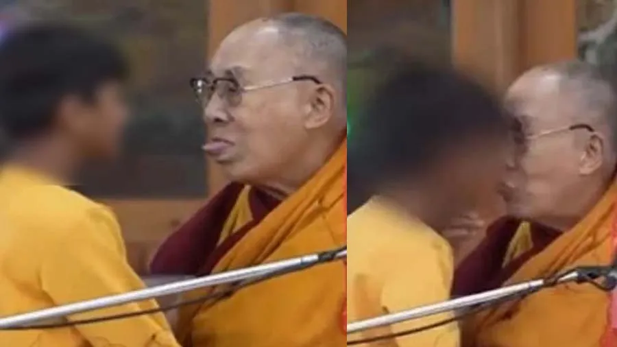 દલાઇ લામાએ બાળકના લિપ પર કિસ કરી, જીભ ચૂસવા પણ કહ્યું, લોકો બોલ્યા- શરમ કરો