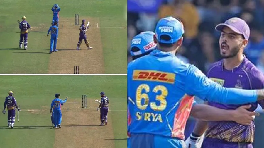 મેદાન પર MIના ખેલાડીના ઇશારાથી ભડકેલા નીતિશ રાણાએ ‘મા’ પર ગાળો આપી, Video વાયરલ