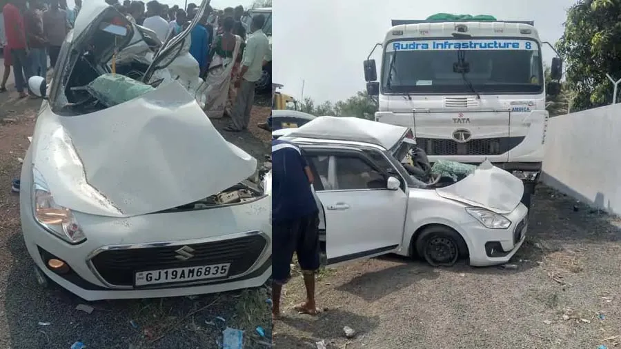 સુરત-બારડોલી હાઇવે પર ખતરનાક અકસ્માત, ડમ્પરે કારને અડધી કરી દીધી, 6ના મોત