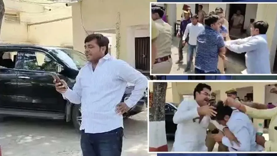 સપાના ધારાસભ્યે પોલીસ સ્ટેશનની અંદર ભાજપના નેતાને માર માર્યો, જુઓ વીડિયો