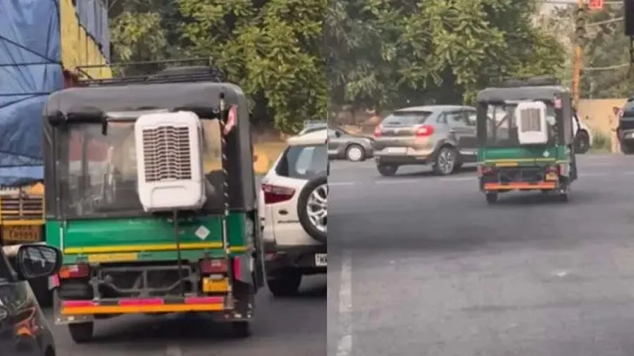 ગરમીથી મુસાફરોને બચાવવા રીક્ષાવાળાનો આ જુગાડ જોઇ તમારૂ મગજ ચકરાઇ જશે