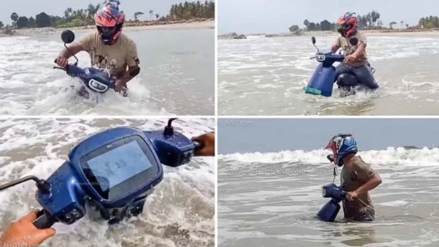 ઓલા ઈ-સ્કૂટરને દરિયામાં દોડાવ્યું, પછી આખું ડૂબાડ્યું, બહાર કાઢ્યું તો પરિણામ...