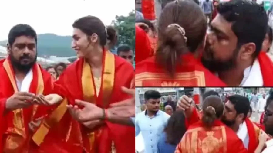 આદિપુરુષના ડિરેક્ટરે મંદિર પરિસરમાં કૃતિને કિસ કરી, BJP નેતા અને પૂજારીઓ ભડક્યા