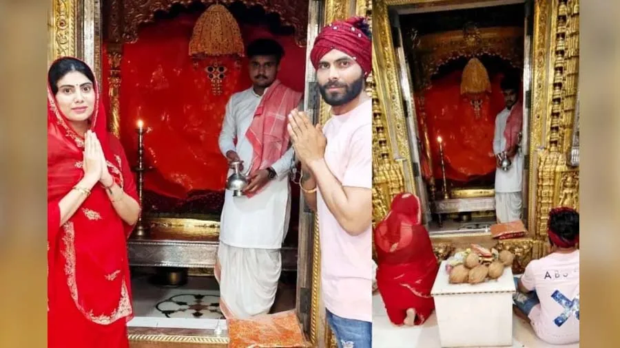 રવીન્દ્ર જાડેજાએ પત્ની રિવાબા સાથે માતાના મઢમાં દર્શન કર્યા, તસવીર શેર કરી