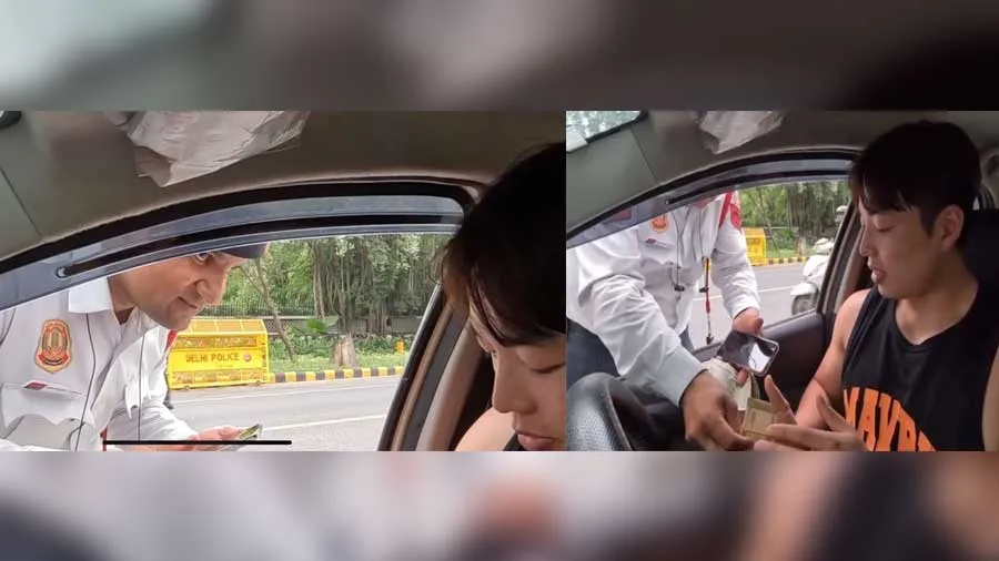 Video: કોરિયન નાગરિક પાસેથી રસીદ વિના ટ્રાફિક પોલીસે 5000નો દંડ લીધો પછી...