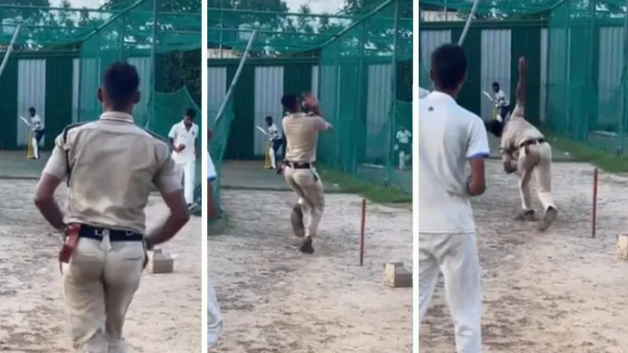 પોલીસકર્મીએ બોલિંગ કરી મચાવી તબાહી, બોલિંગ જોઈને તમામ આશ્ચર્યચકિત, જુઓ વીડિયો