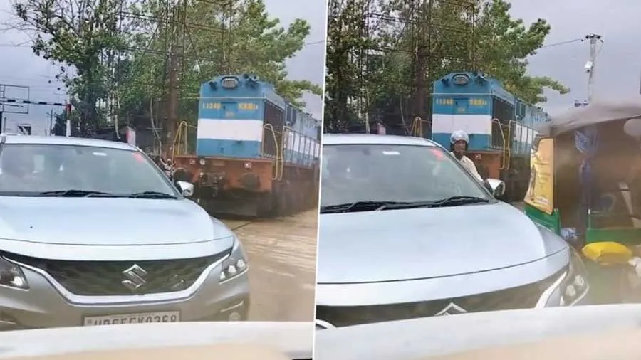 આવું ભારતમાં જ જોવા મળે! ટ્રાફિક જામમાં ફસાઇ ટ્રેન પછી....જુઓ Video