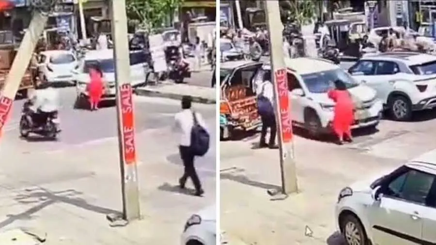  ડ્રાઈવરે મહિલાને કારની બોનેટ પર 500 મીટર સુધી ઘસડી, જુઓ Video