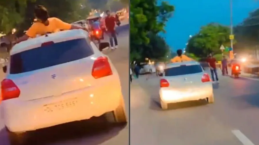 કારના સનરૂફ પર સ્ટંટ કરવાનું ભારે પડ્યું, 26,000નો મેમો ફાટ્યો, જાણો નિયમ શું છે