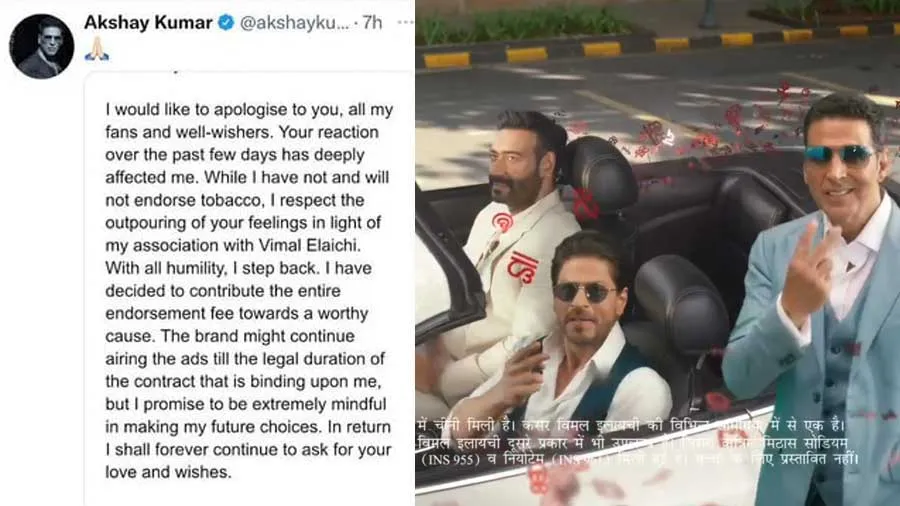 અક્ષયનું દોગલાપણુંઃ જે એડ માટે માફી માગેલી ફરી એ જ વિમલની એડમાં દેખાયો, Video