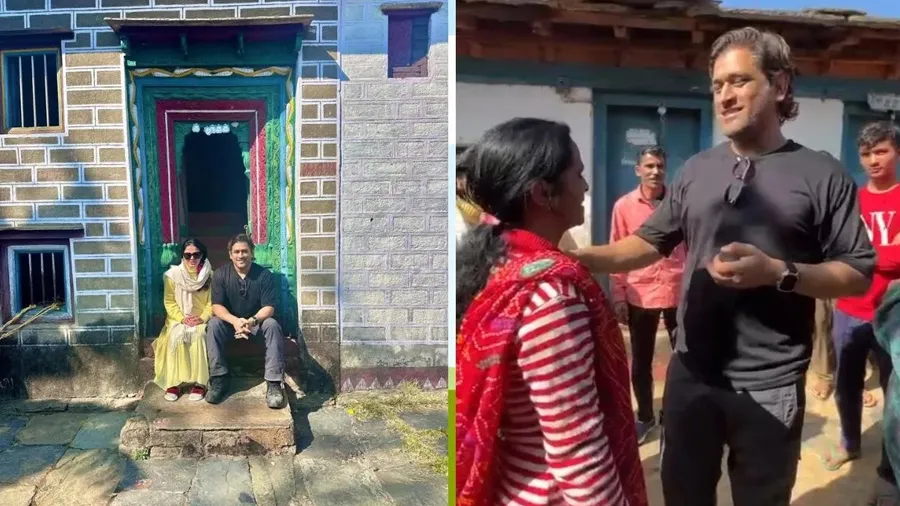 ધોની પત્ની સાક્ષી સાથે પોતાના વતન ગામ પહોંચ્યો, વડીલોના આશીર્વાદ લીધા