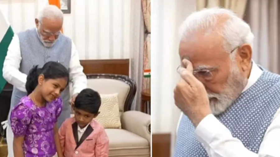 PM મોદીની બાળકો સાથે મસ્તી, માથા પર સિક્કા ચોંટાડવાનો જાદુ શિખવ્યો, વીડિયો વાયરલ