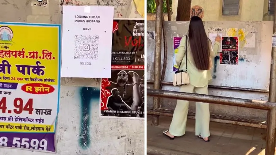 આ વિદેશી છોકરી પોસ્ટર લગાવીને ભારતીય પતિની કરી રહી છે શોધ