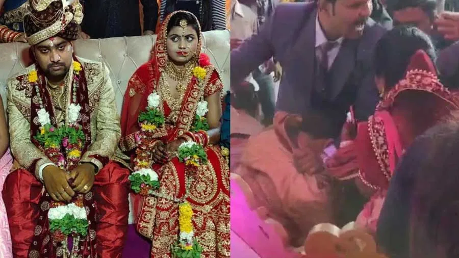 યુવકના લગ્ન ચાલી રહ્યા હતા, પહેલી પત્નીએ સ્ટેજ પર આવીને જાહેરમાં તેને ફટકાર્યો