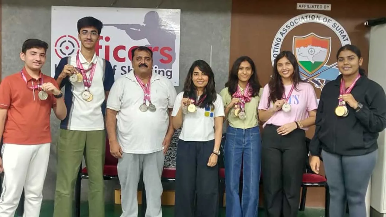 સુરત ઓફિસર જીમખાનાના શૂટર ભાઈઓ અને બહેનોએ 29 મેડલ જીત્યા 