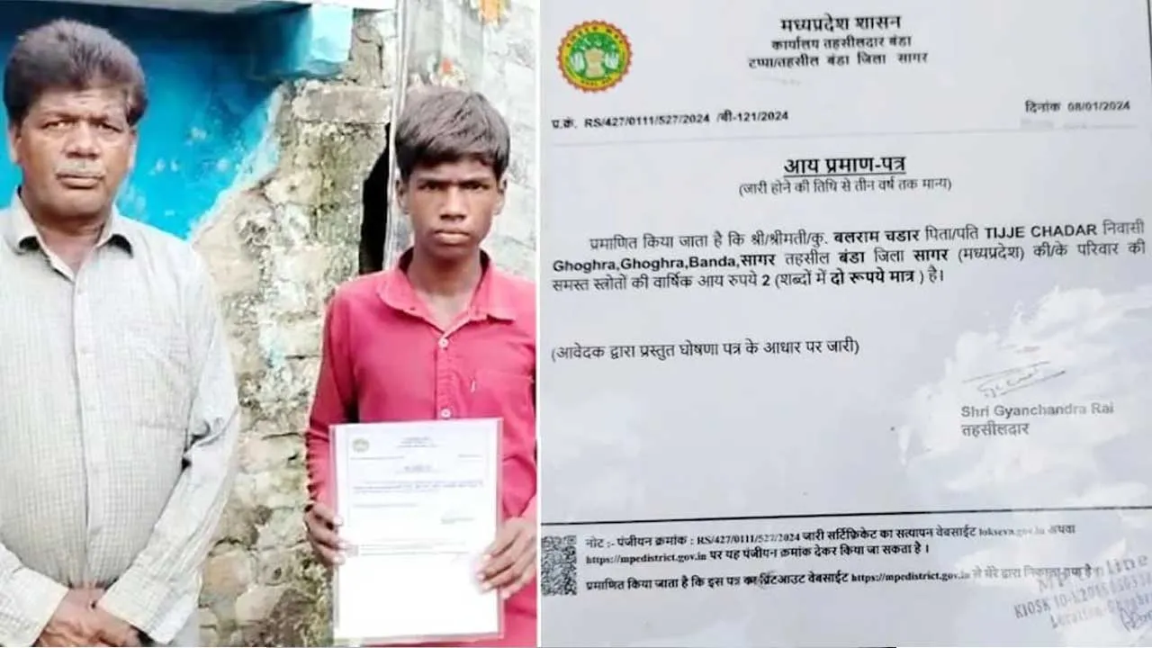 જોવા મળ્યા દેશના 'અનોખા ગરીબ'... એકની વાર્ષિક આવક 0 રૂપિયા છે, સરકારે પોતે આપ્યું પ્રમાણપત્ર!