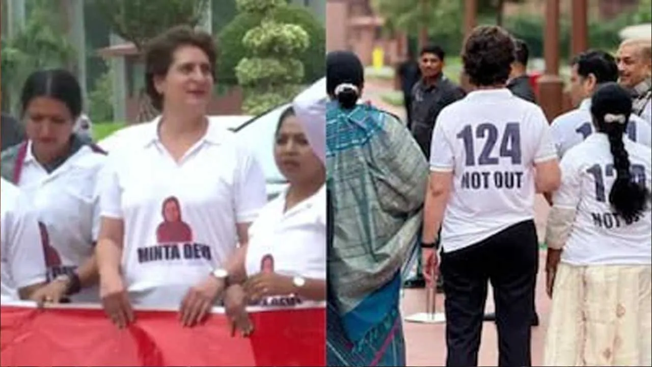 કોણ છે 124 વર્ષીય મિંતા દેવી? પ્રિયંકા ગાંધીએ સંસદમાં તેના નામ અને ફોટો સાથેની T-શર્ટ પહેરીને વિરોધ પ્રદર્શન કર્યું