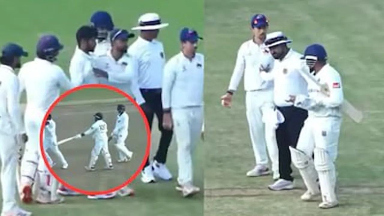 પૃથ્વી શૉનું મગજ છટકી ગયું છે કે શું? મુંબઈના ખેલાડીને બેટથી ધક્કો માર્યો