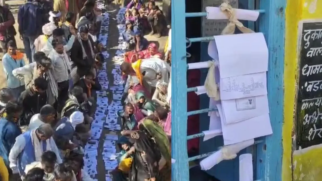 મંદિરમાં જેમ 'ઇચ્છાપૂર્તિ ચિઠ્ઠી' બંધાય છે તેમ ખાતર સંકટથી બચવા ખેડૂતો સરકારી કચેરીઓમાં ચિઠ્ઠી બાંધી રહ્યા છે