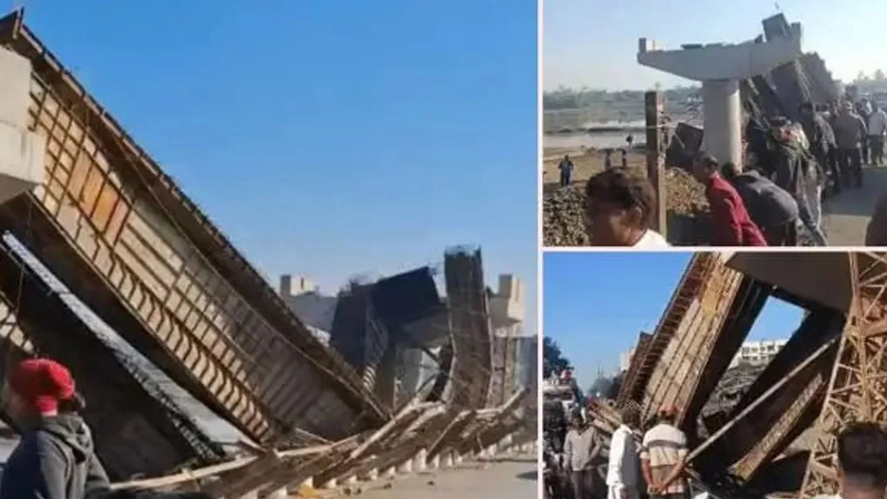 વલસાડમાં 42 કરોડના ખર્ચે બની રહેલો નિર્માણાધીન બ્રિજ ધડામ; 5 શ્રમિક ઇજાગ્રસ્ત