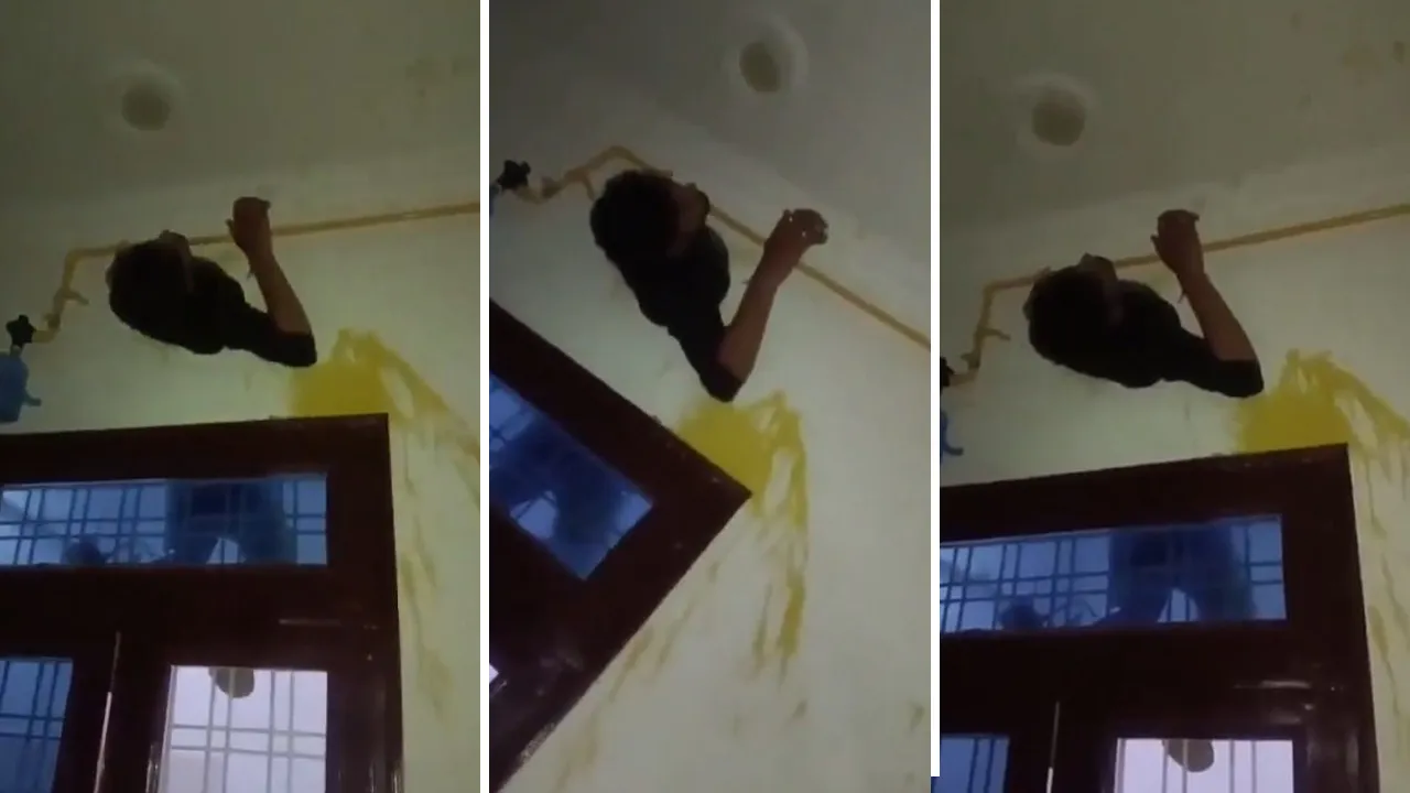 ચોરી કરવા ગયો હતો ચોર, પરંતુ એક્ઝોસ્ટ ફેનના છિદ્રમાં જ ફસાઈ ગયો, વીડિયો વાયરલ