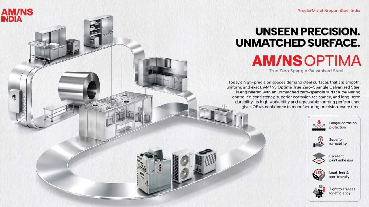 AM/NS Indiaએ વિશ્વસ્તરીય બ્રાન્ડેડ ઉત્પાદનો Vibrance અને Optima સાથે તેની value-added સ્ટીલ શ્રેણીનો વિસ્તાર કર્યો