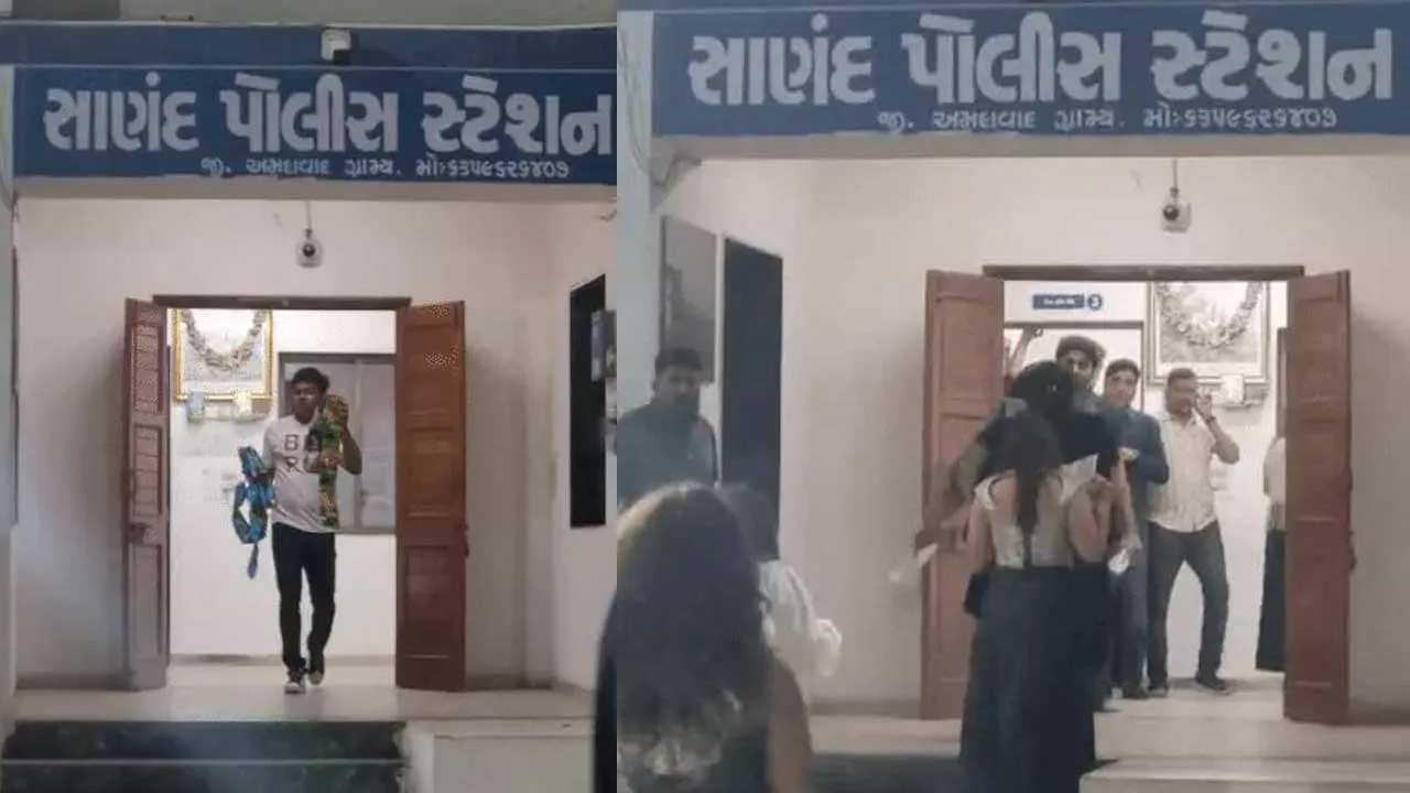 સાણંદ દારૂ પાર્ટીમાં પકડાયેલા આરોપીઓ માટે પોલીસ સ્ટેશન બન્યું પિકનિક સ્પોટ, સ્ટેશનની અંદર પણ મજા કરતા હતા