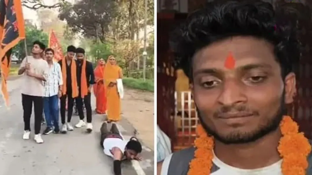 છૂટાછેડાથી આ યુવક એટલો ખુશ થઇ ગયો કે પરિવાર અને મિત્રો સાથે માનતા પૂરી કરવા 9 કિમી દંડવત કરતો માતાના દરબારે પહોંચ્યો