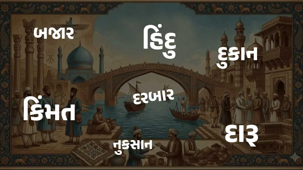 હિંદુ, બજાર, દુકાન, કિંમત, નફો, નુકસાન, દારૂ...ઇરાનથી આવેલા કેટલા શબ્દો છે ગુજરાતીમાં?