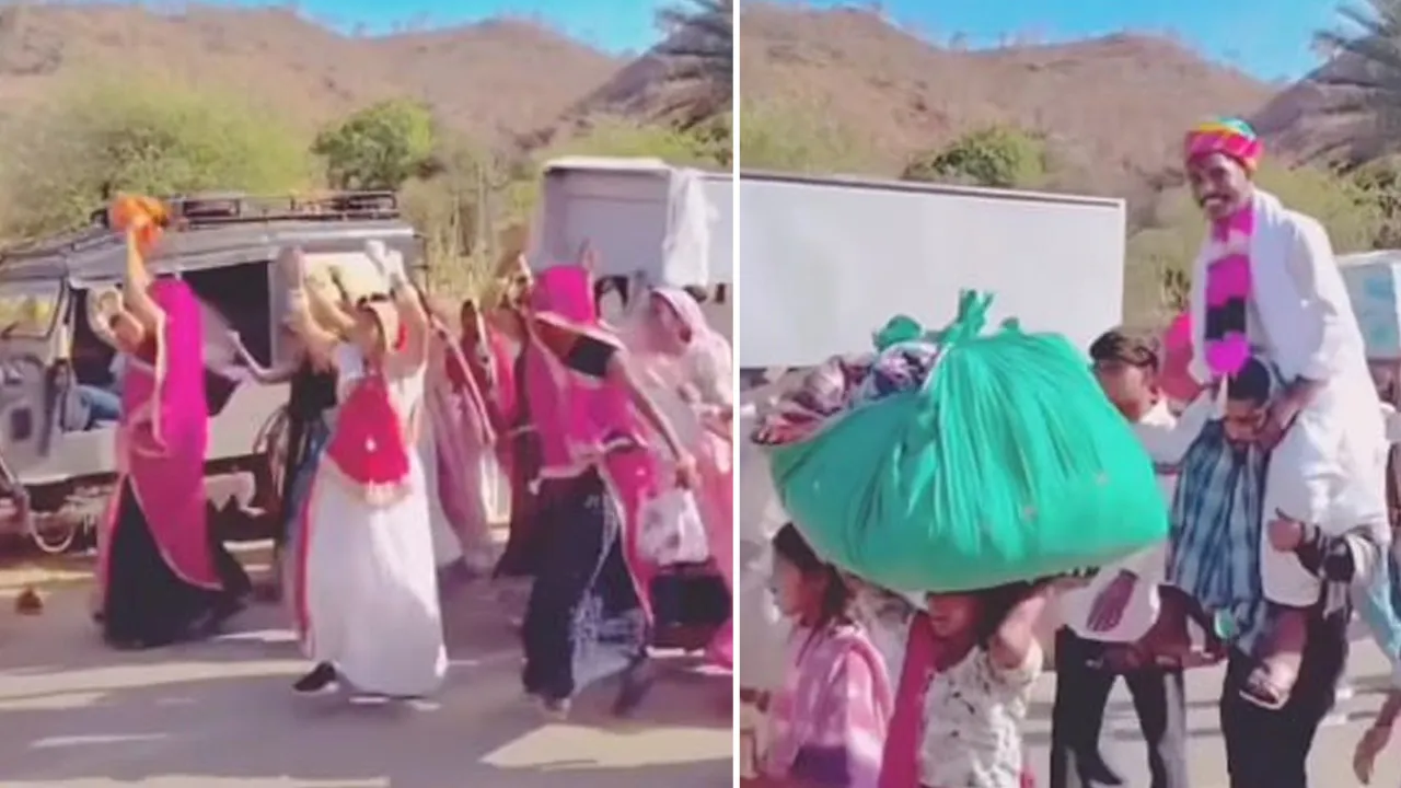 ખભા પર વર, માથા પર કરિયાવર... કાર કે બસ વિના નીકળી જાન, અનોખા લગ્ન થયા વાયરલ