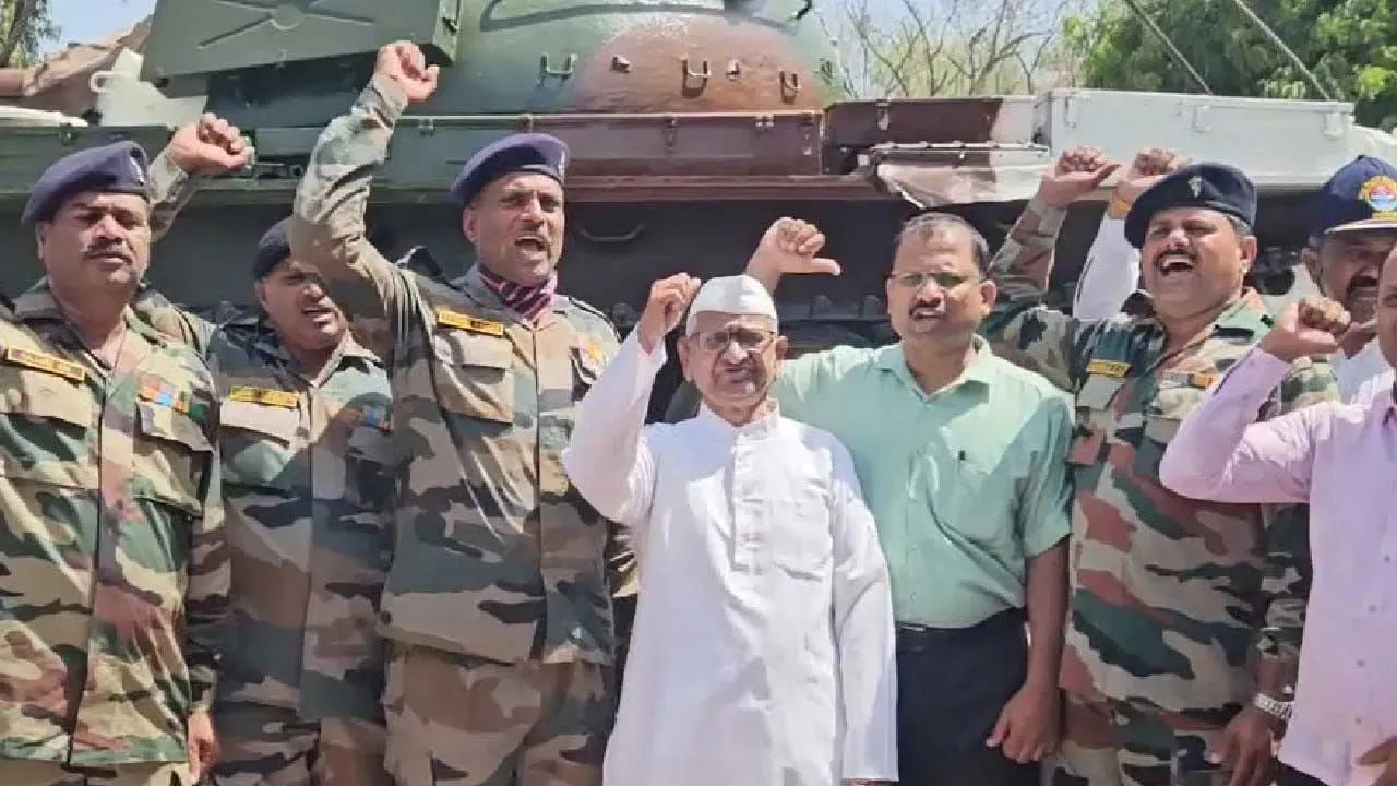 T 55 Tank-Anna Hazare
