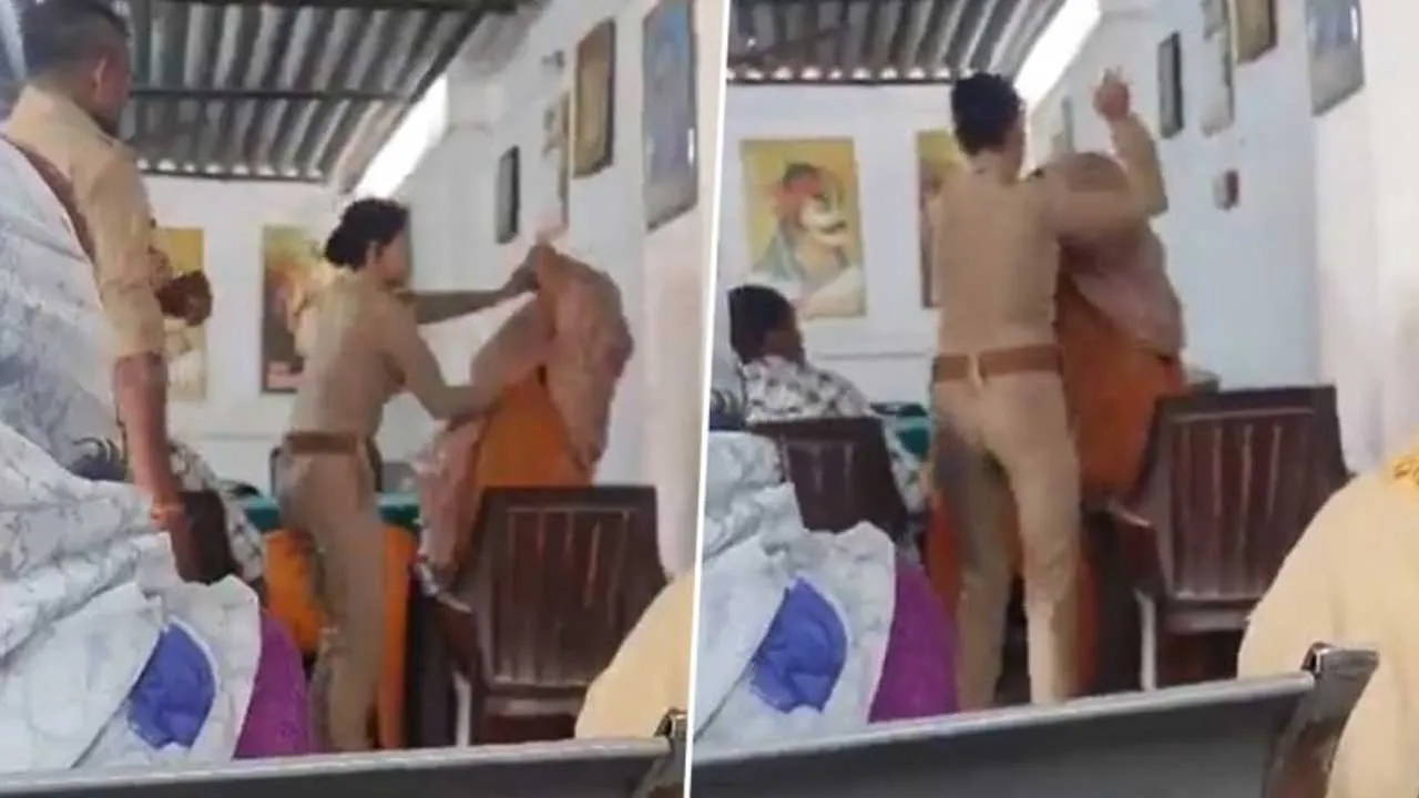 Police Beating Woman