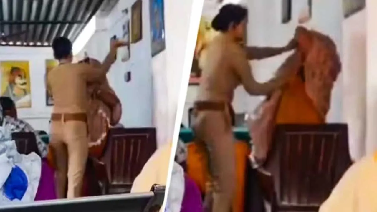Police Beating Woman