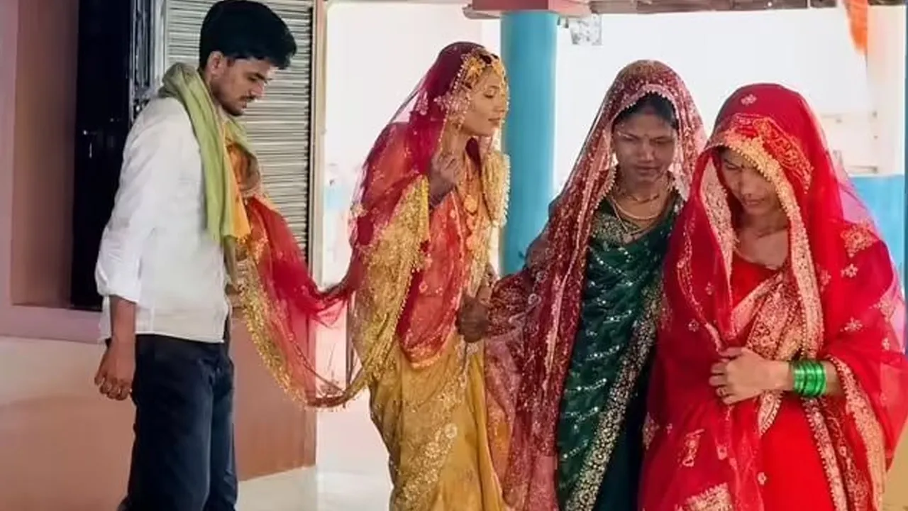 1 વર, 3 કન્યાઓ! રીલ બનાવતી બહેનોએ કેમેરામેન સાથે લગ્ન કર્યા
